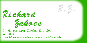 richard zakocs business card