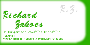 richard zakocs business card